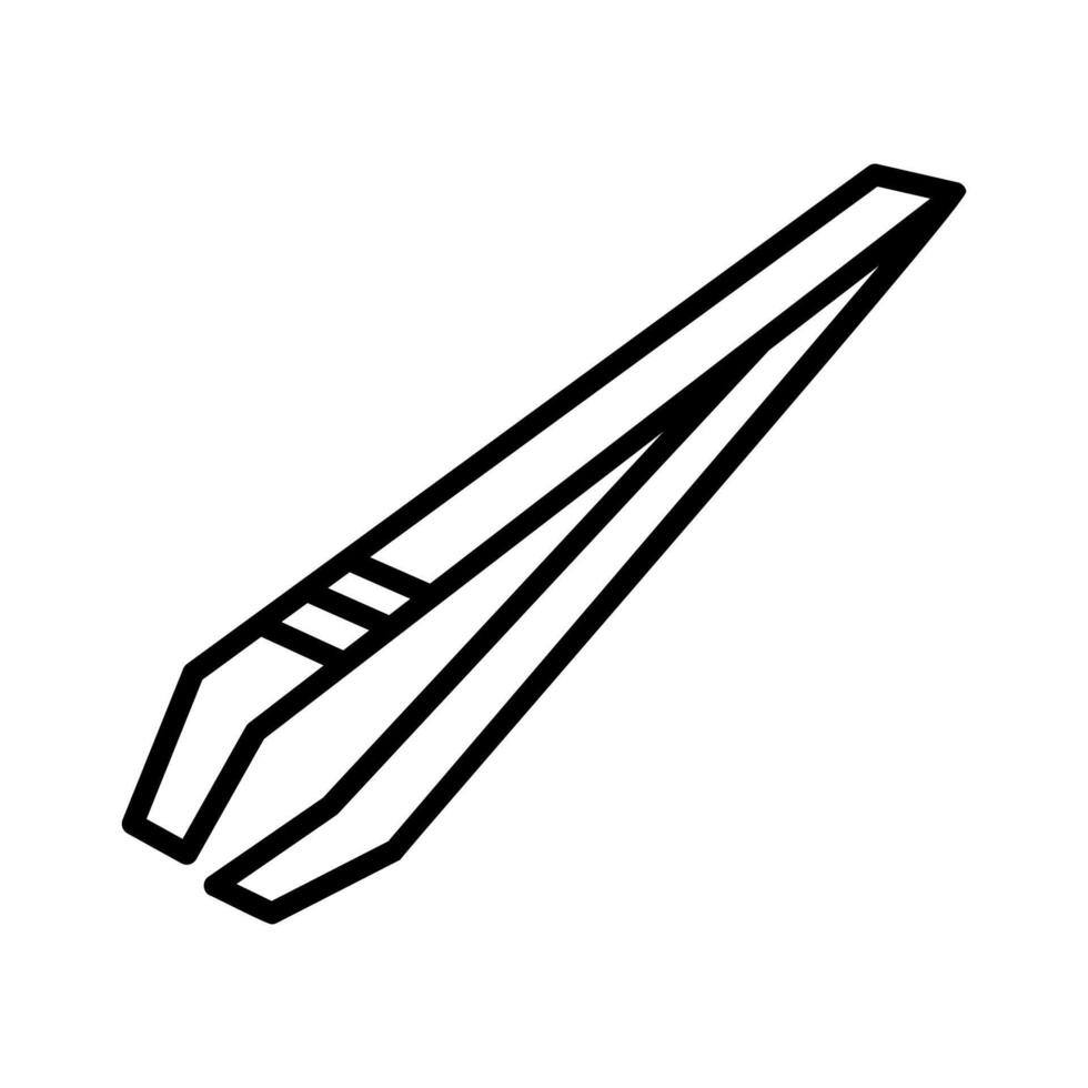Minimalist outline icon of tweezers vector
