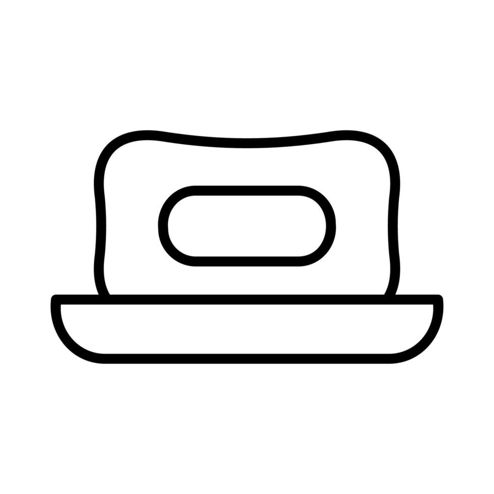 Soap bar minimalist outline icon vector