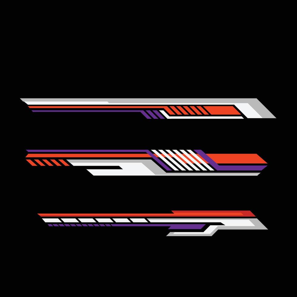Car livery sticker design with strip line style. stickers with modern style vector