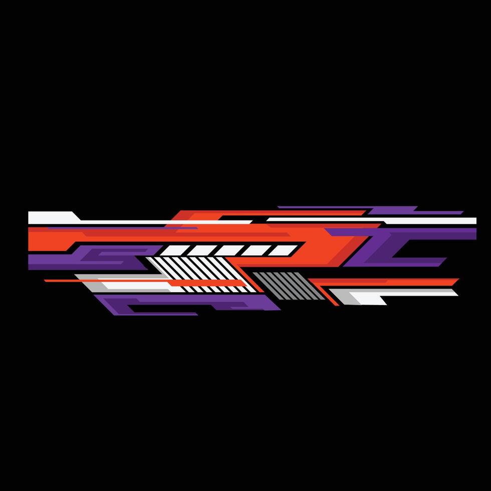 car livery decal design with strip line style. personal and racing car modification stickers vector