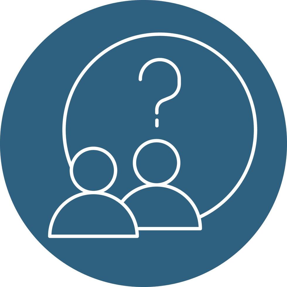 Question mark icon with people in circle vector
