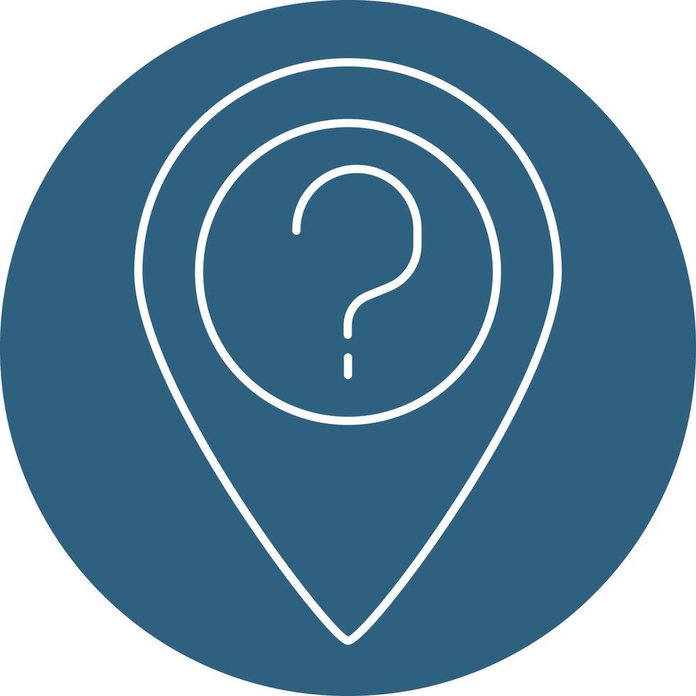 Pin icon with question mark illustration vector