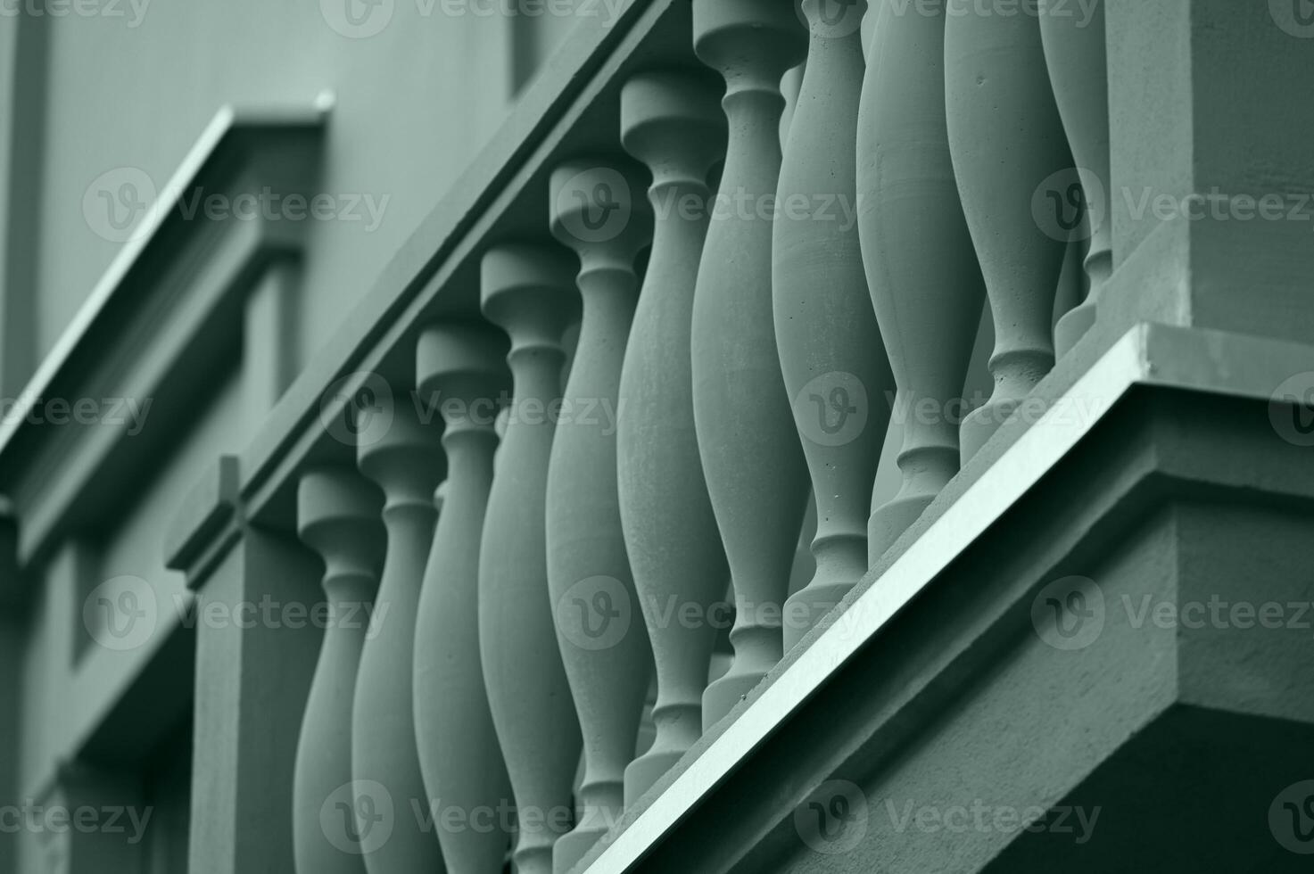 a close up of a balcony railing photo