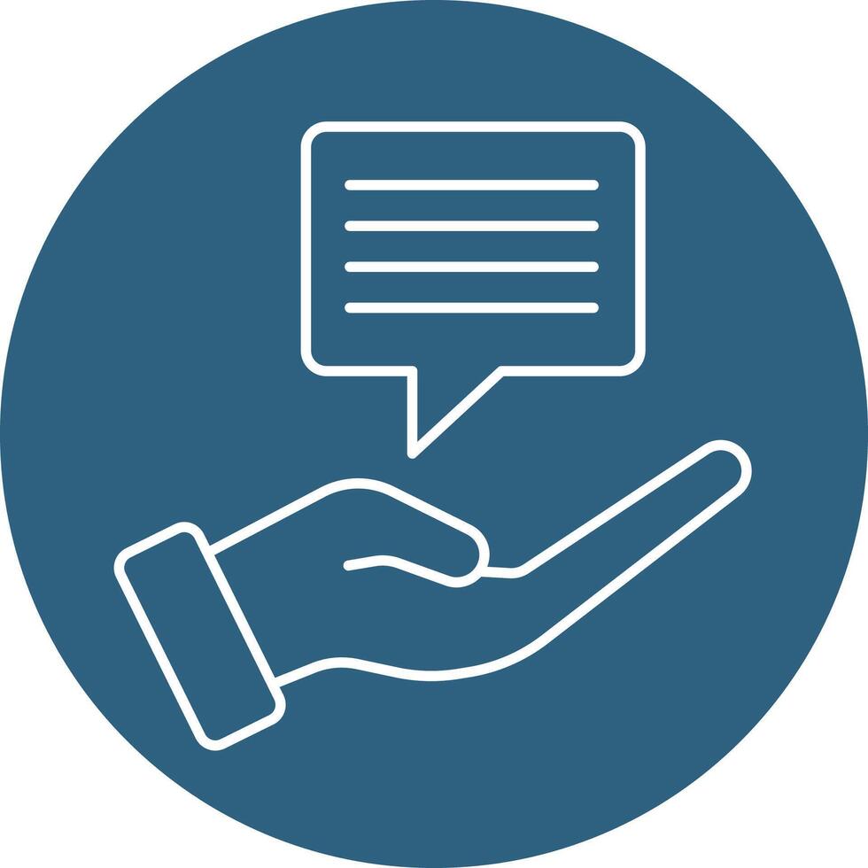 Hand with speech bubble icon vector