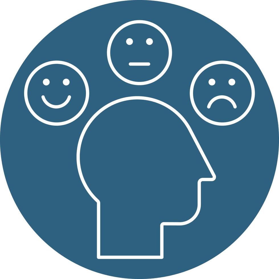 A person with a smiley face and three different emotions vector