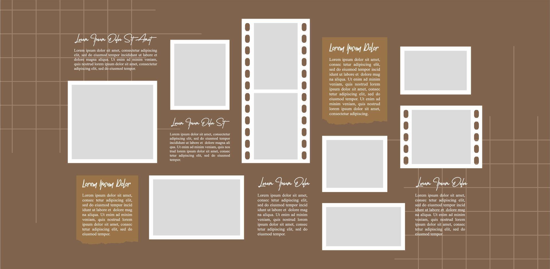 Picture design photos frame collage and digital photo wall vector
