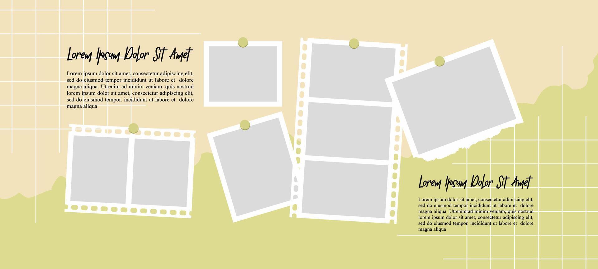 Template Pictures or photos frame collage Creative vector