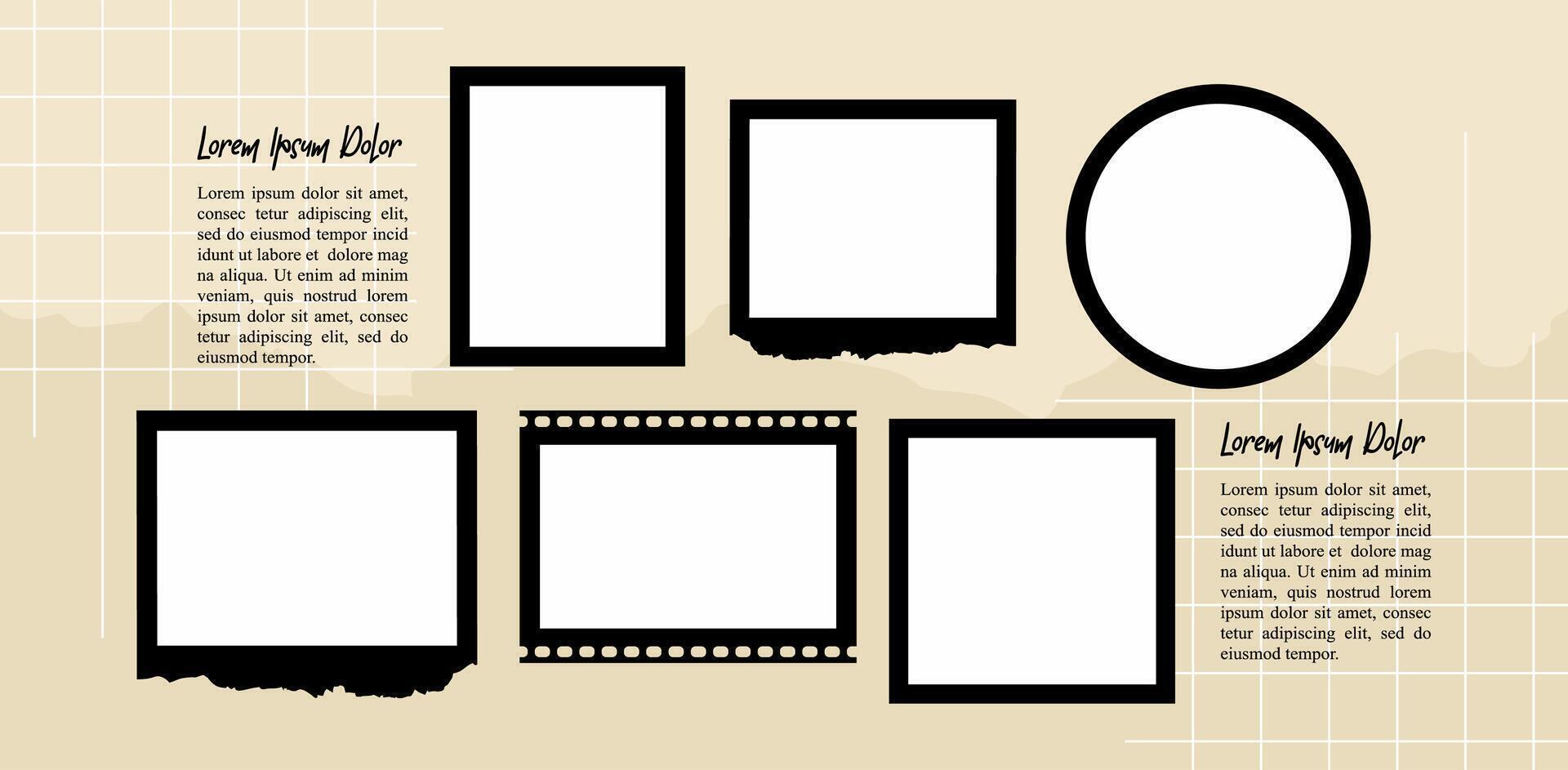 design template Picture grid digital photo collage vector
