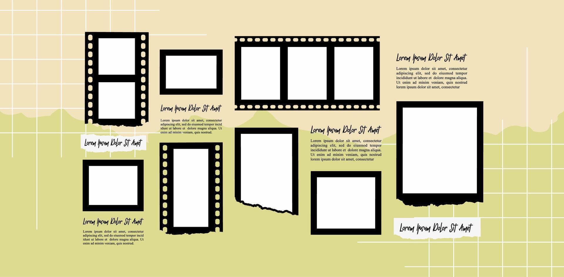 template Picture Photo frame collage modern concept vector