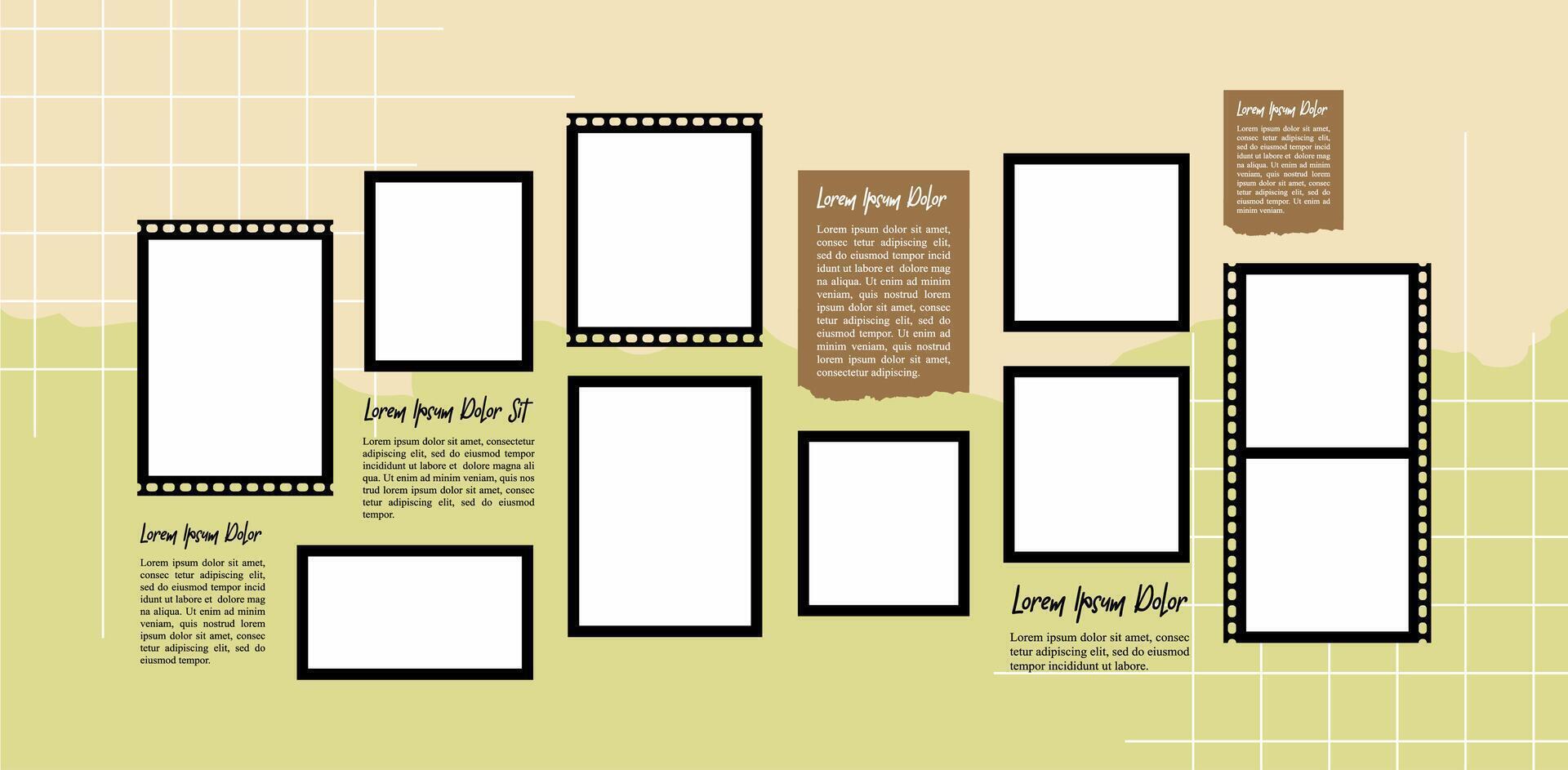 Template Picture Board Collage photo effect vector