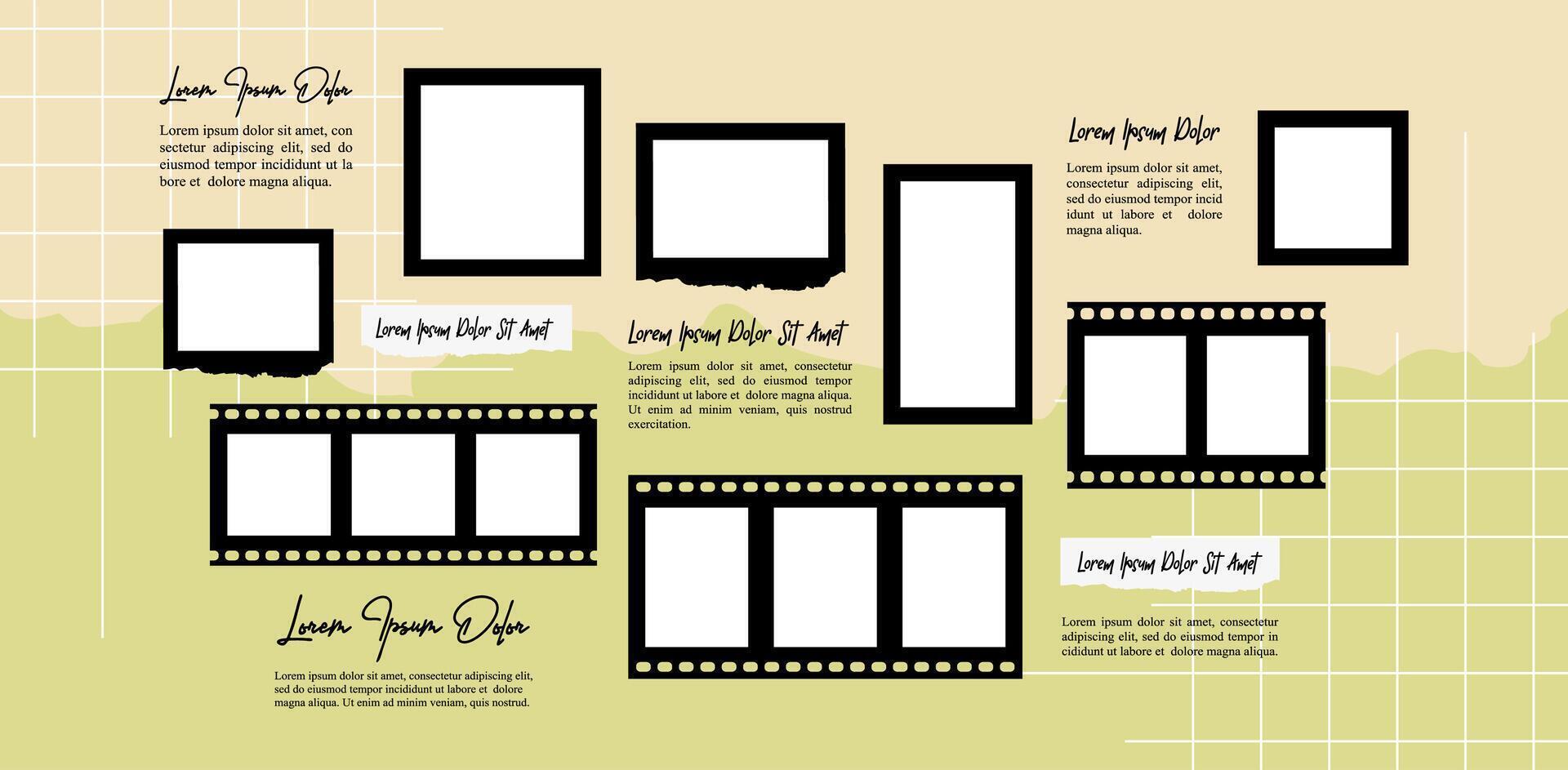 Picture Design Collage photo frames set with text vector