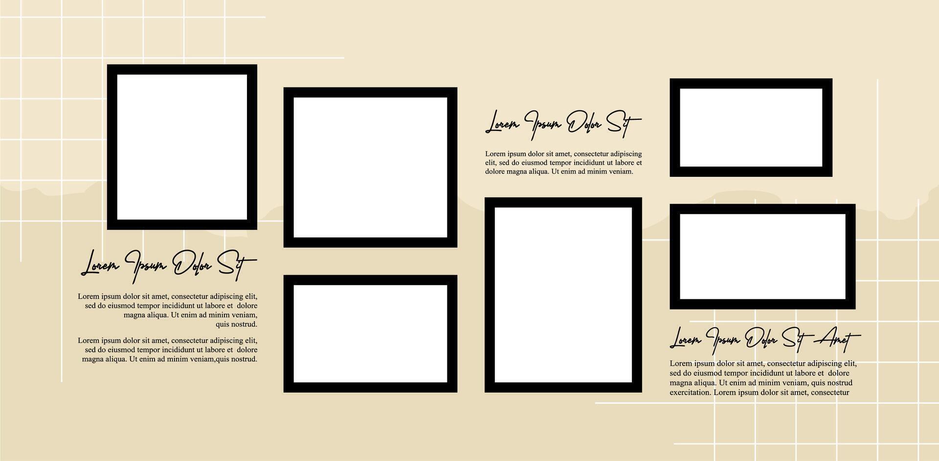 design template Picture photo frame collage vector
