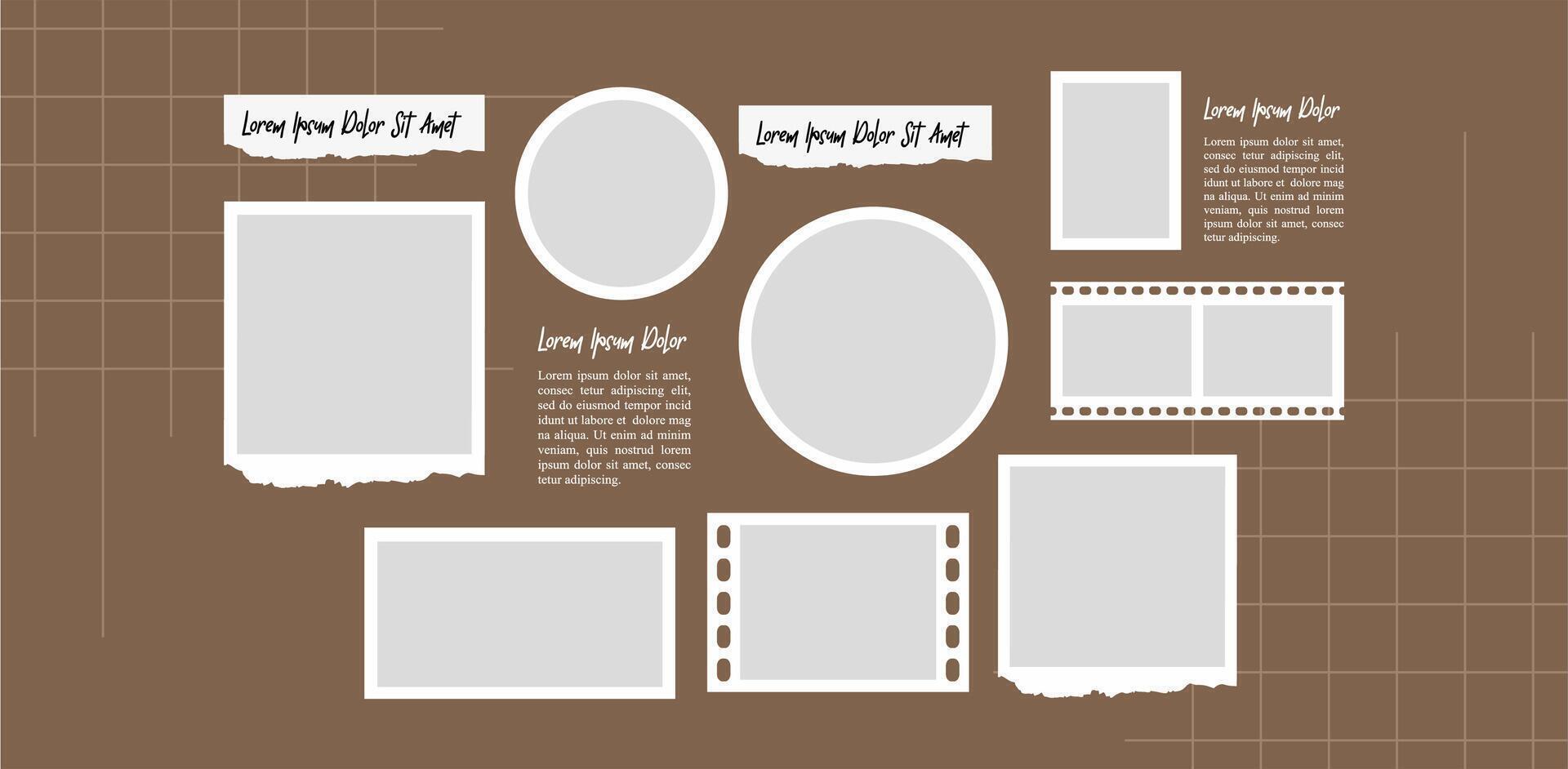 Pictures or photos frame collage design vector