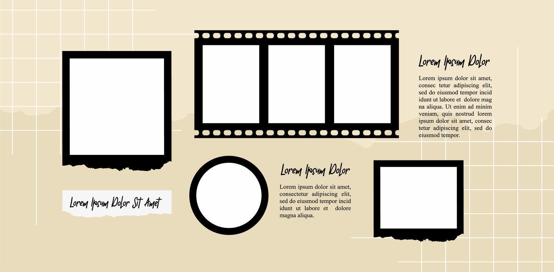 Picture photo Collage grid photo effect vector