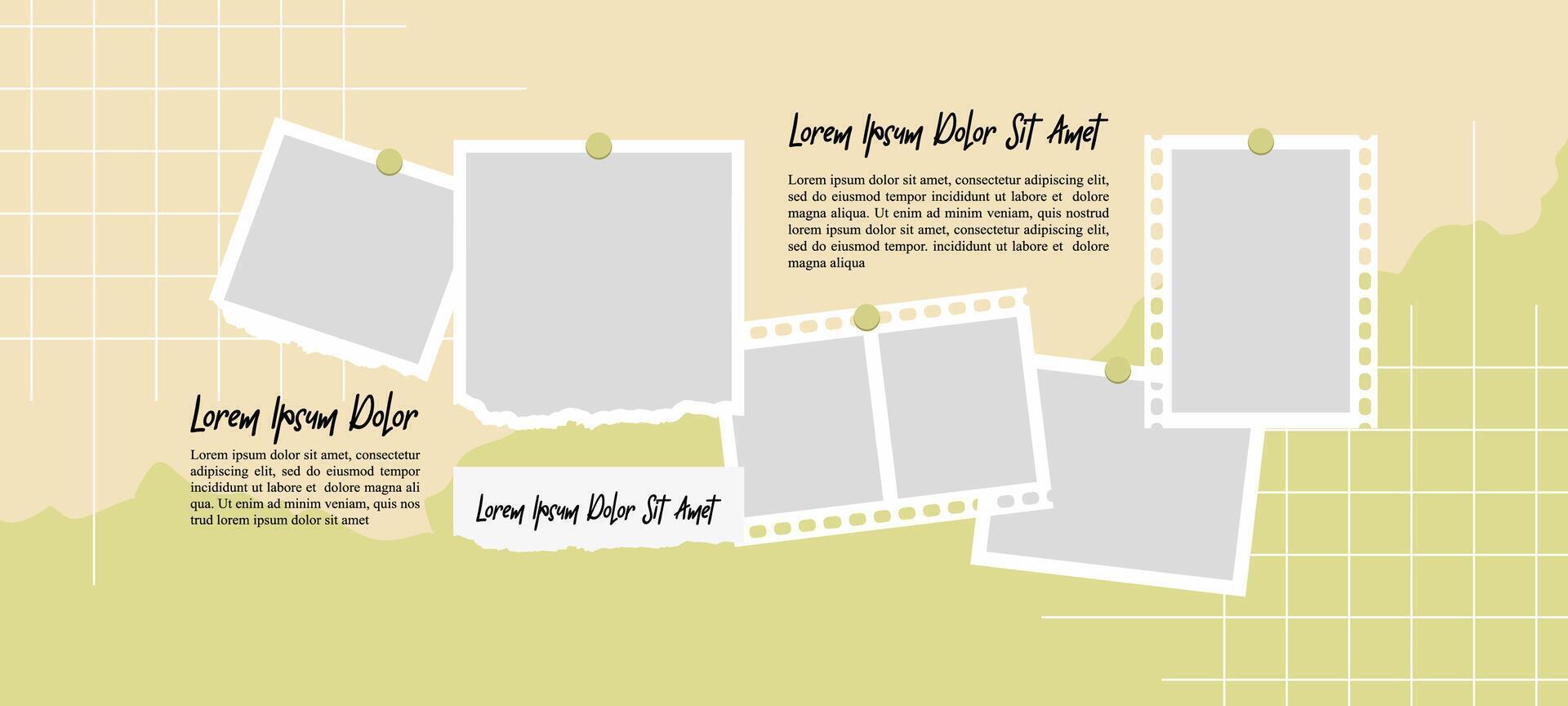 Template Picture photo frame collage collection vector