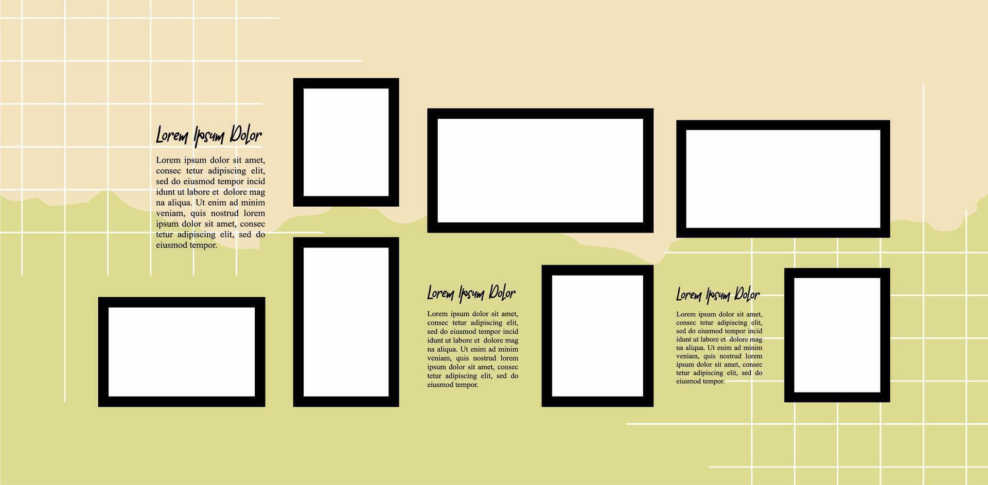 Design Blank collage frame template for photos and images vector
