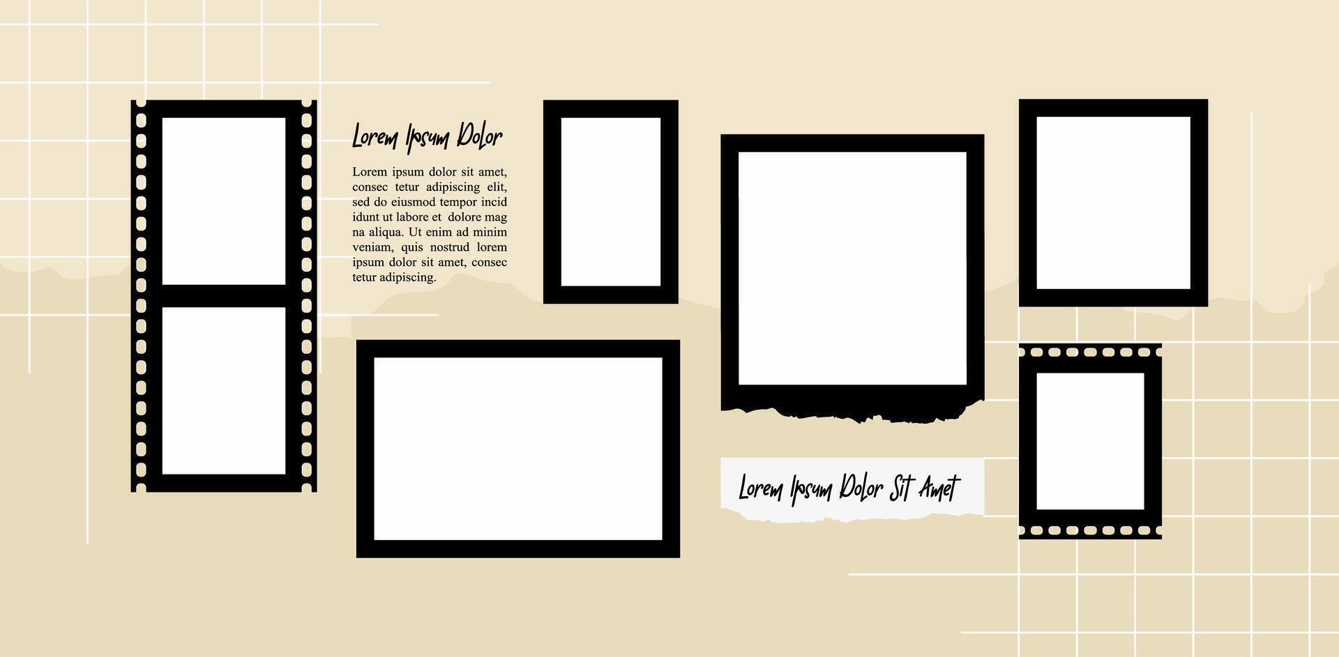 design photo frames set text space vector