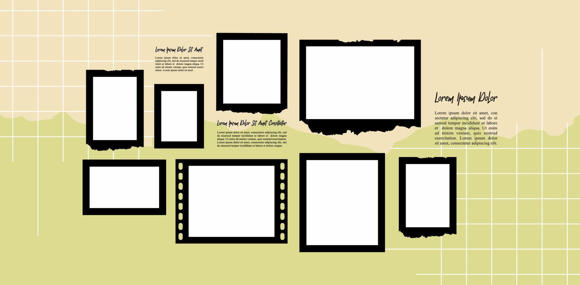 Design Picture Decorative photo frame collage collection vector