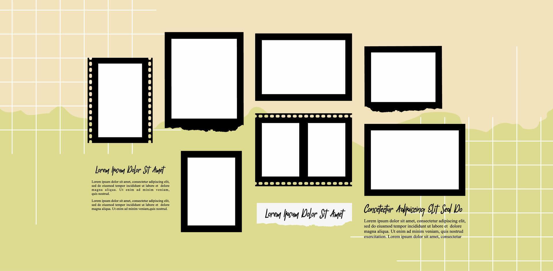 Design Blanck photo frame collage collection vector
