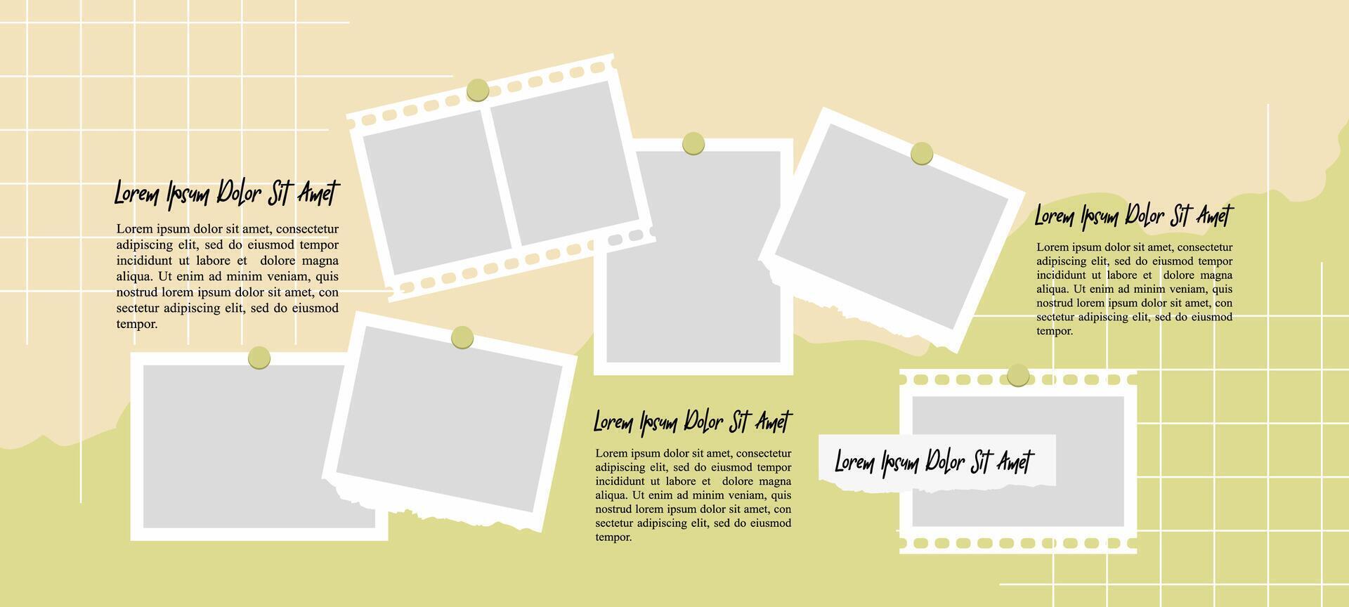 Template design Picture Photo collage theme collection vector