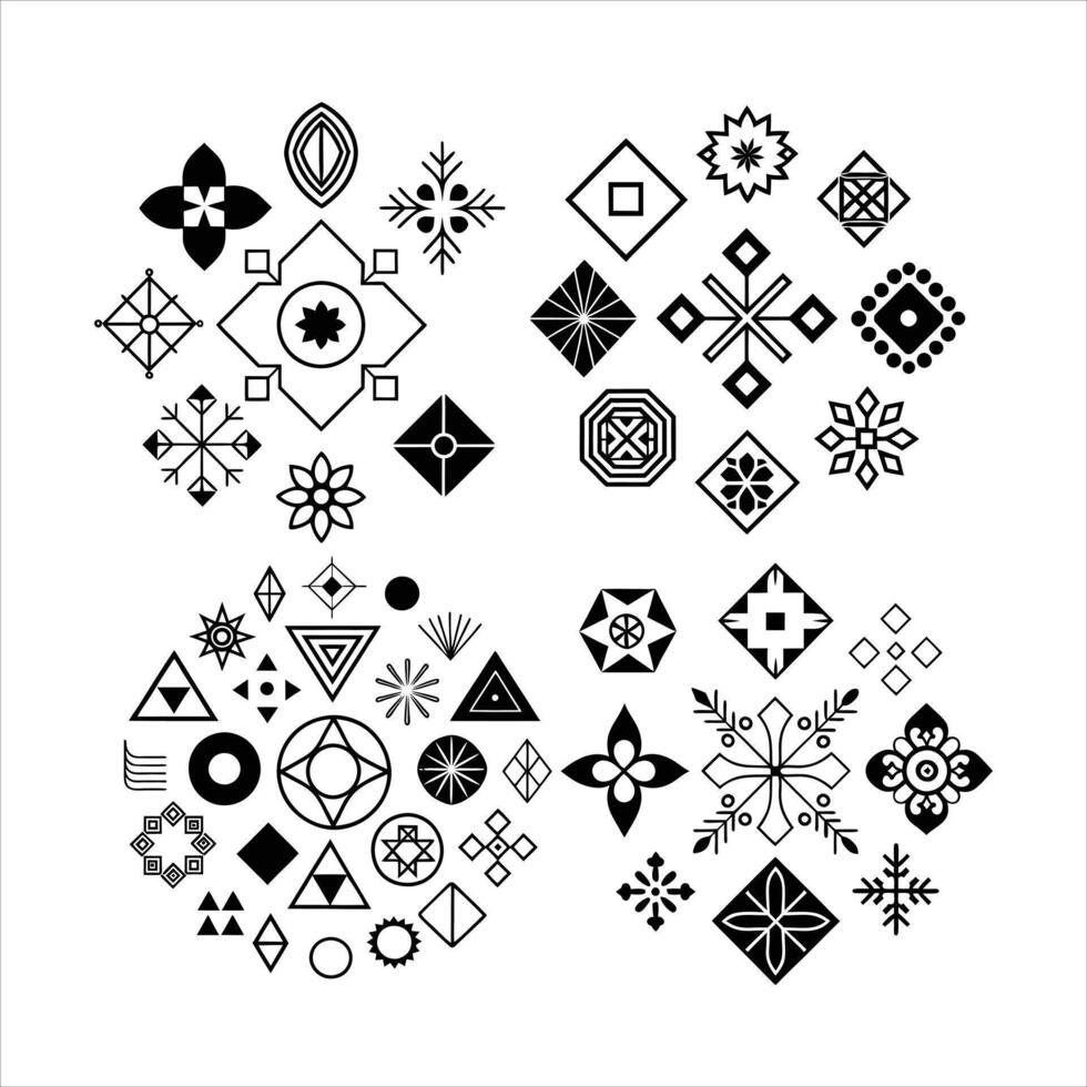 Geometric Design Element Silhouette . vector