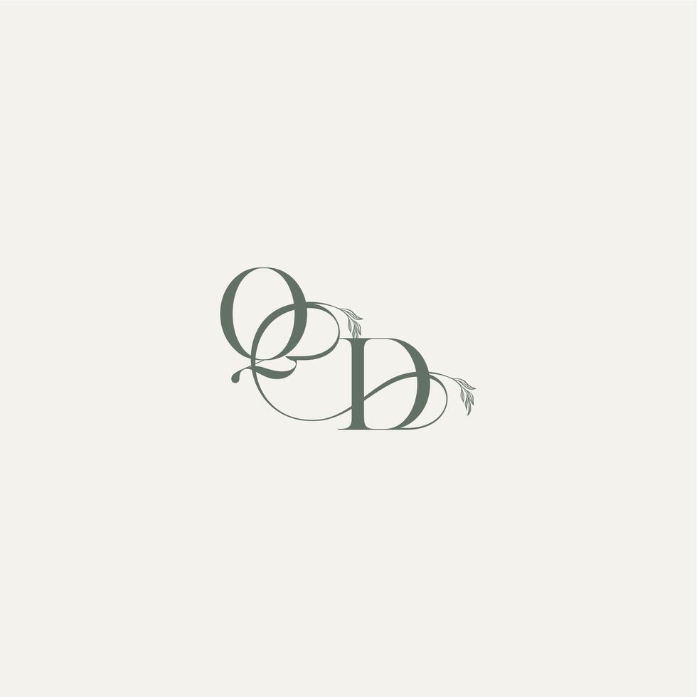 organic hairline logotype DQ elegant and elegant logo wedding concept monogram letter vector