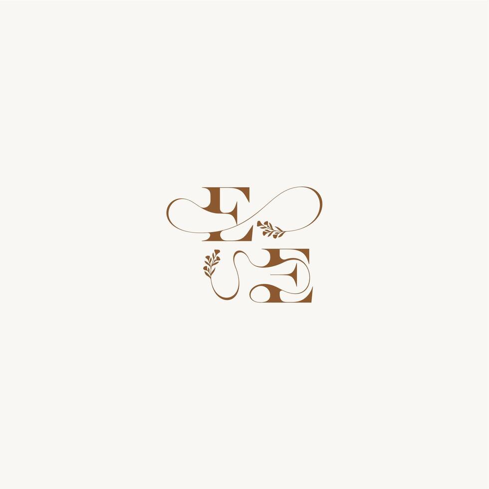 elegant curve organic EE wedding monogram logo initial bold and hairline monogram letter vector