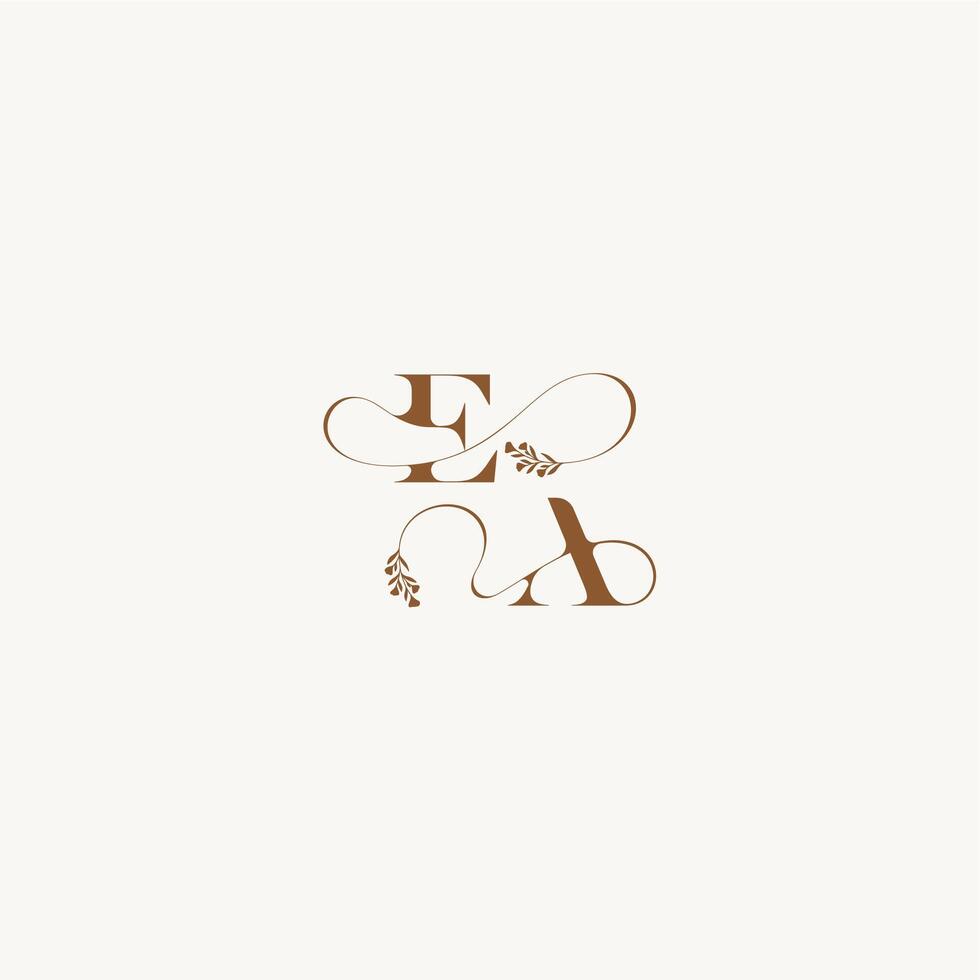elegant curve organic EA wedding monogram logo initial bold and hairline monogram letter vector