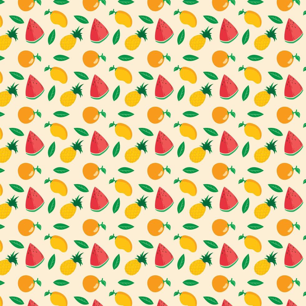 pattern with watermelon and oranges. vector