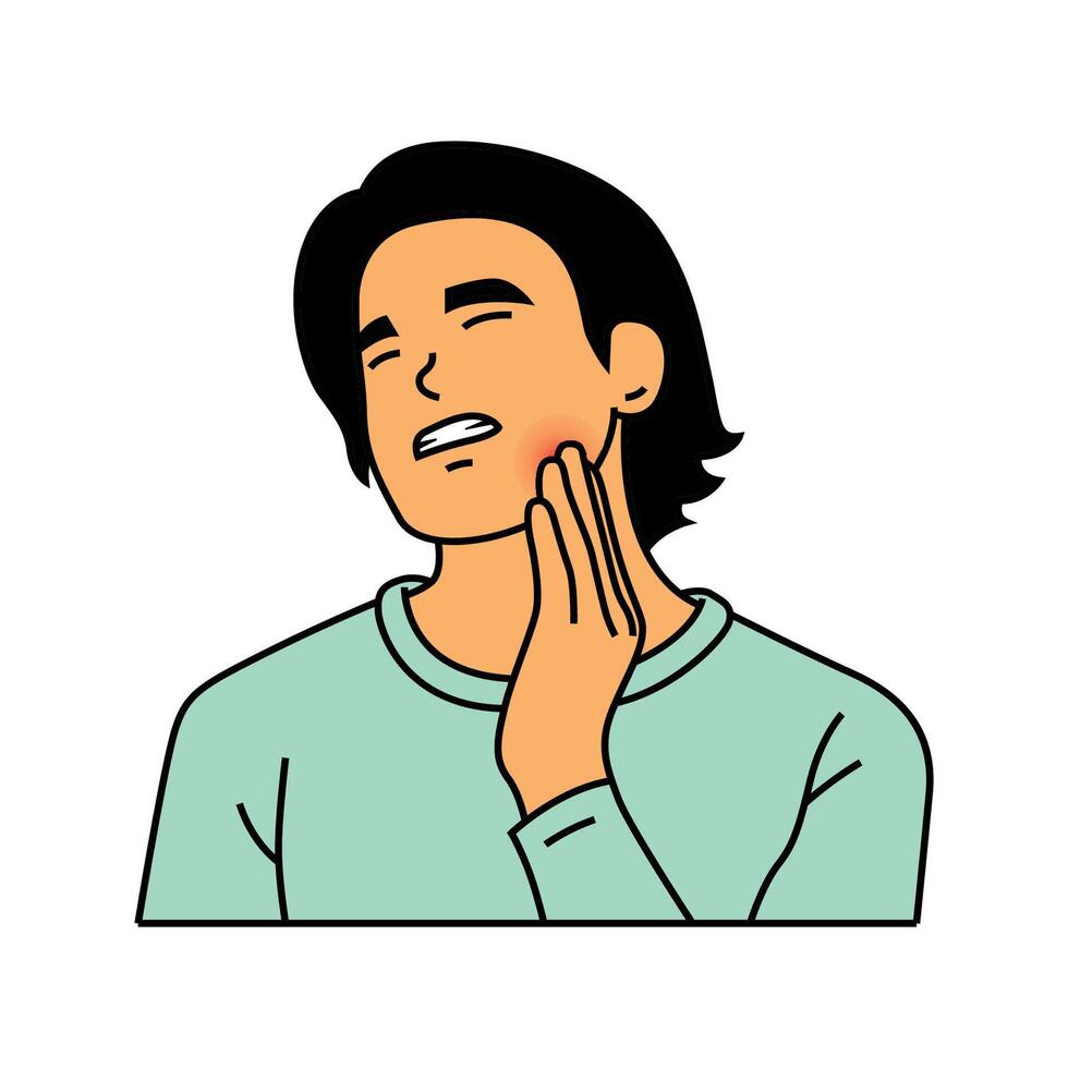 a man who has a toothache vector