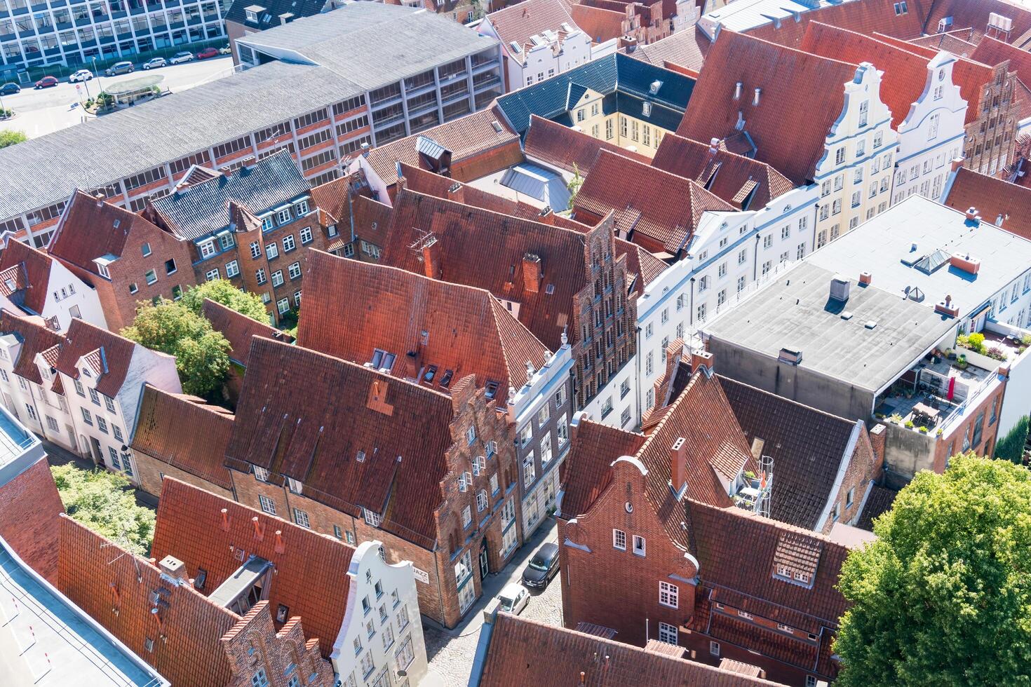 Lubeck, Germany-august 12, 2022-view of Lubeck from the St. Peter's tower photo