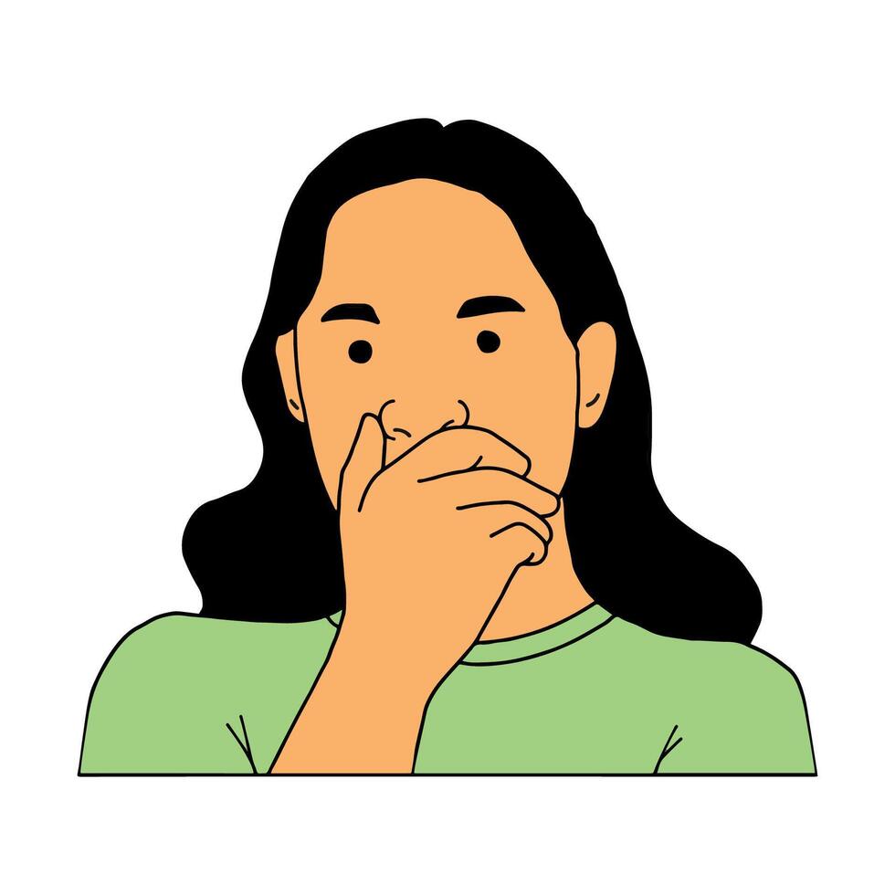 a woman who is amazed vector
