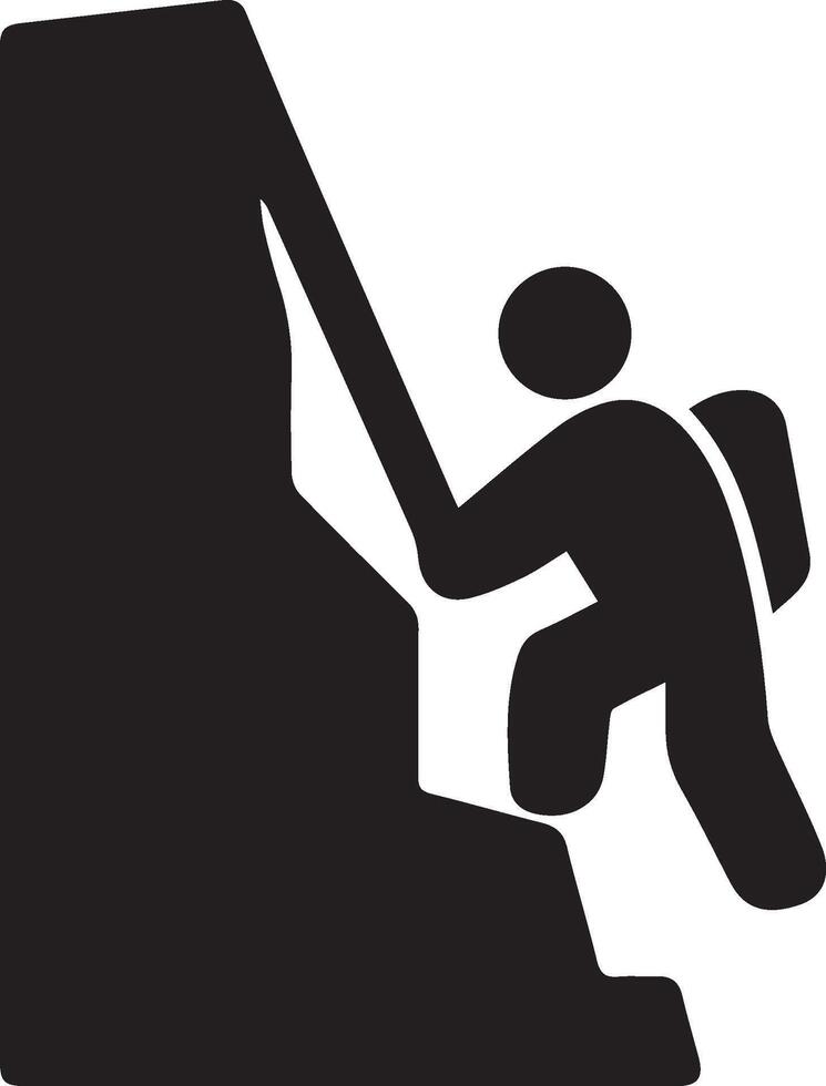 a simple man climbing mountain vector