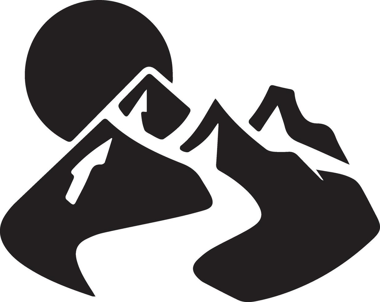 mountain image clipart with the sun vector