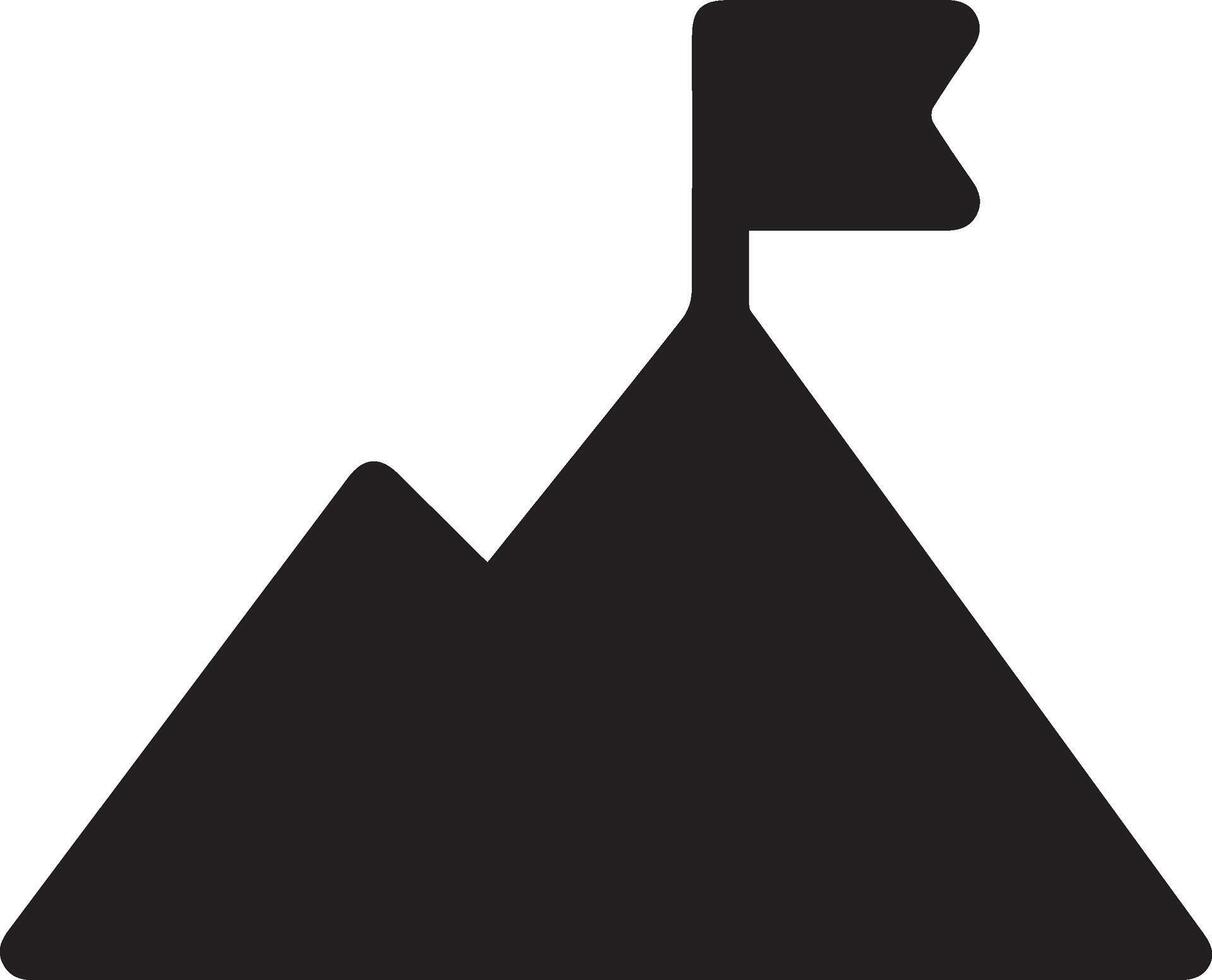 logo clipart of mountain and flag vector