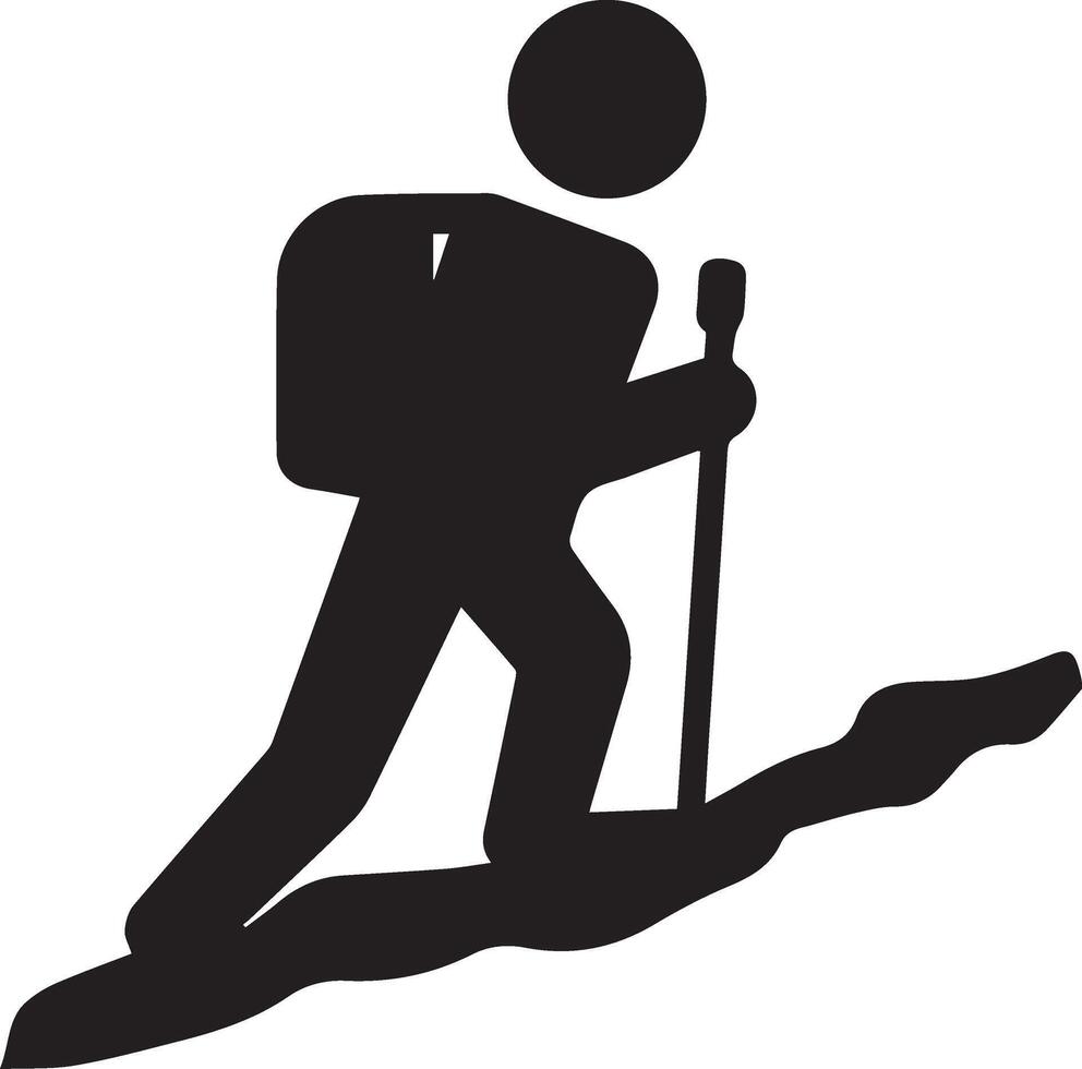 a man climbing mountain simple image vector