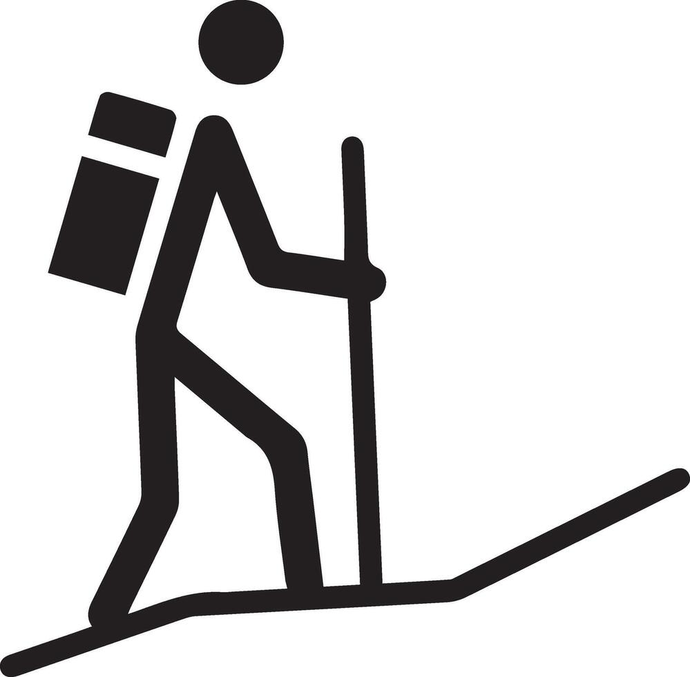 simple man climbing mountain vector