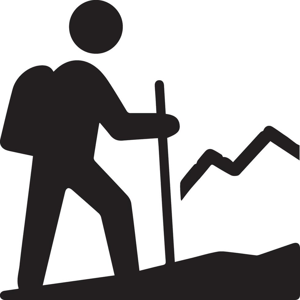 a man climbing mountain vector