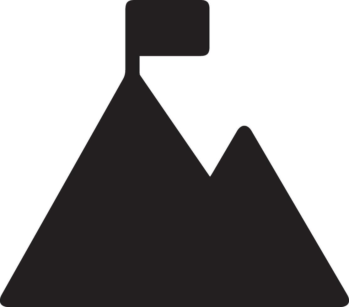 mountain logo with the flag vector