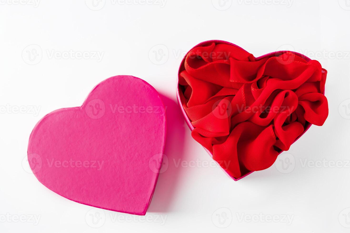 Heart shaped open gift box photo