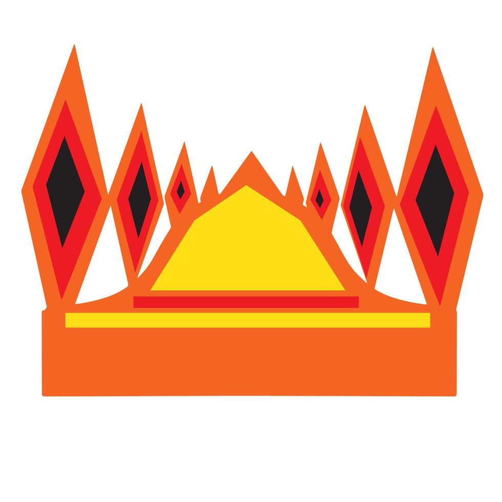 work red gold crown icon flat style isolated vector