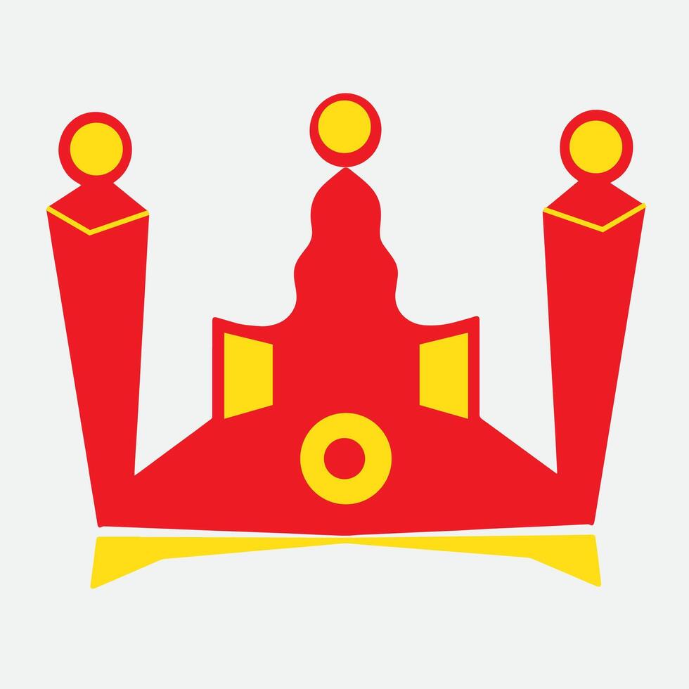 Soldier red gold crown icon flat style isolated vector