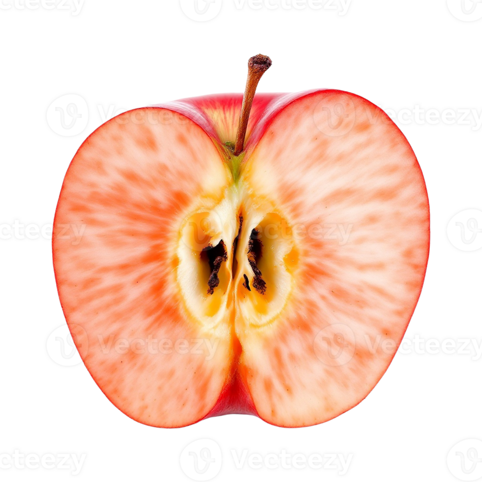 half of apple, Juicy Red Apple Cross Section isolated on transparent background png