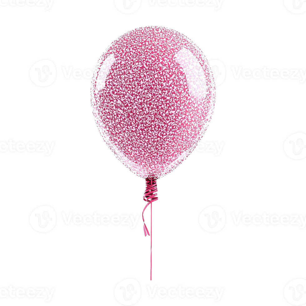 Tethered pink balloon isolated on transparent background png