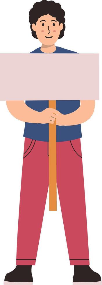 People Holding Banner Isolated on White Background vector