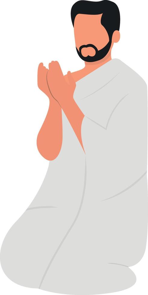 People Hajj Pilgrims on White Background vector