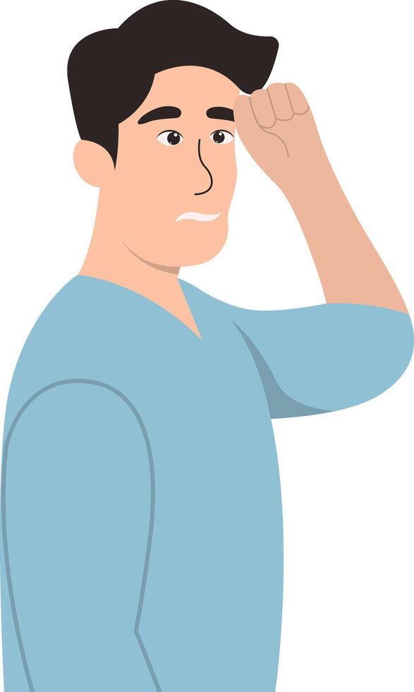 Person Confused with Cartoon Design vector