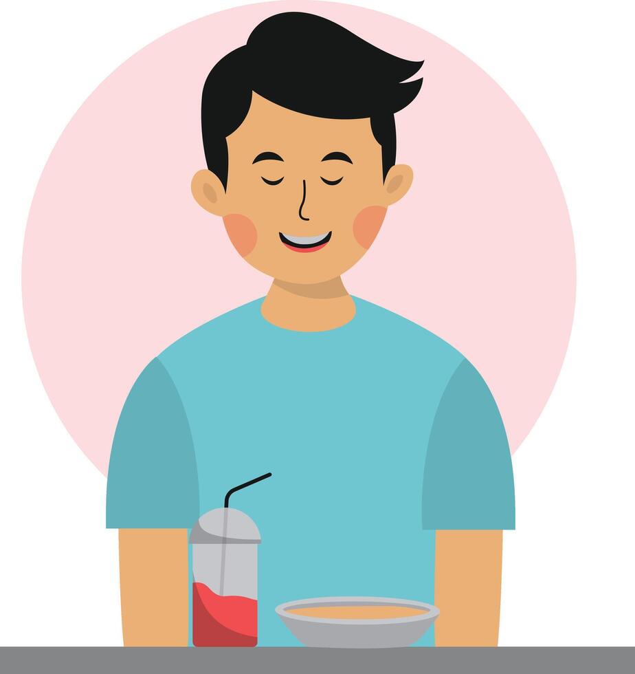 Person Eating with Flat Design vector