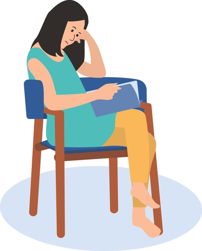 Illustration of People Reading Book with Cartoon Design. vector
