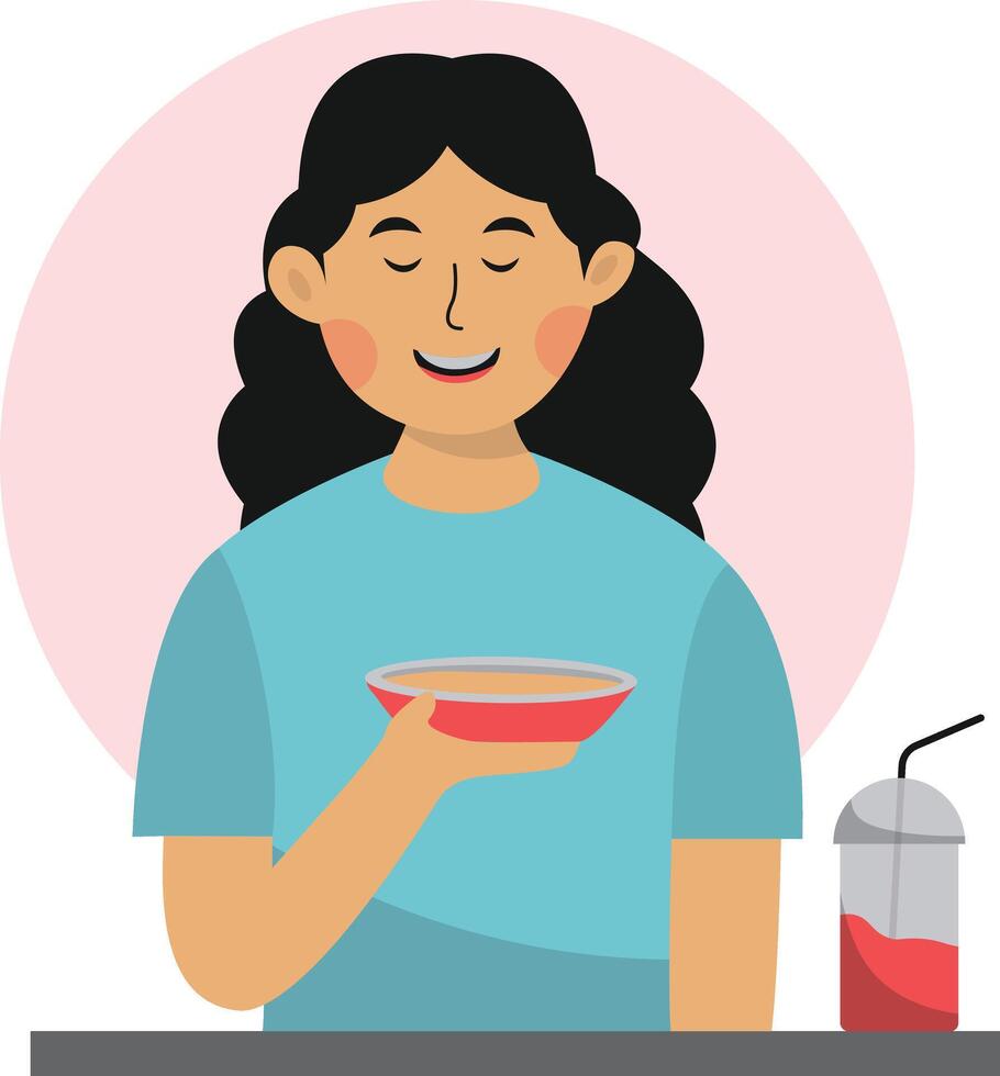 Person Eating Illustration on White Background vector